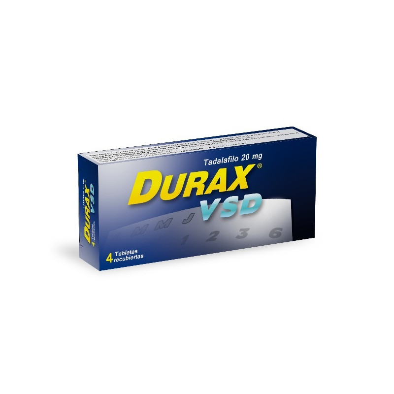 DURAX VSD 20 MG 4 TABLETAS RECUBIERTAS