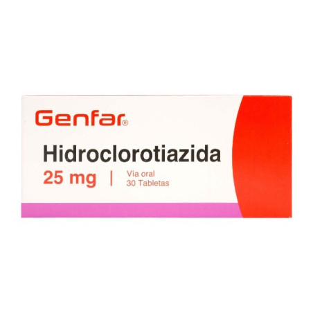 HIDROCLOROTIAZIDA 25 MG 30 TABLETAS GENFAR