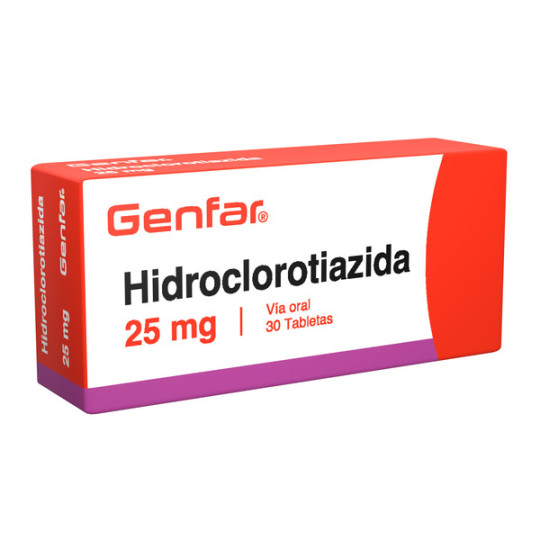 HIDROCLOROTIAZIDA 25 MG 30 TABLETAS GENFAR