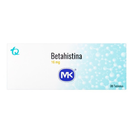 BETAHISTINA 16 MG 20 TABLETAS MK
