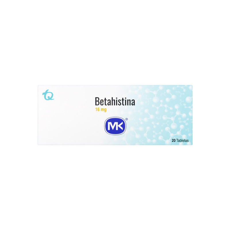 BETAHISTINA 16 MG 20 TABLETAS MK