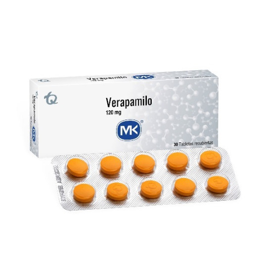 VERAPAMILO 120 MG 30 TABLETAS RECUBIERTAS MK
