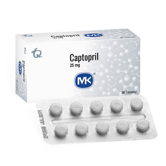 CAPTOPRIL 25 MG 30 TABLETAS MK