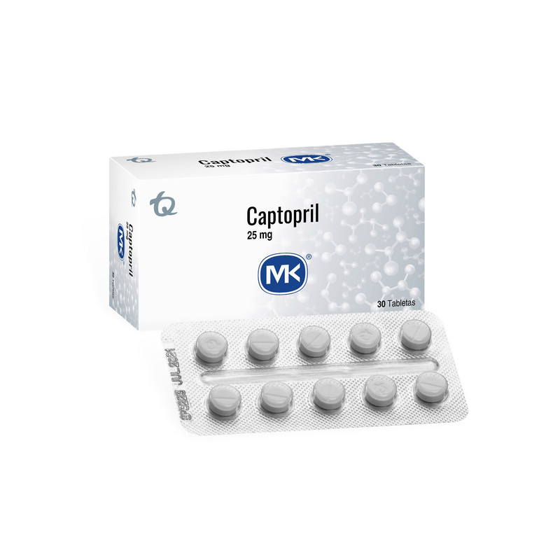 CAPTOPRIL 25 MG 30 TABLETAS MK