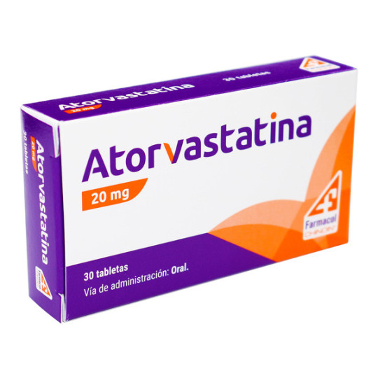 ATORVASTATINA 20 MG 30 TABLETAS FARMACOL