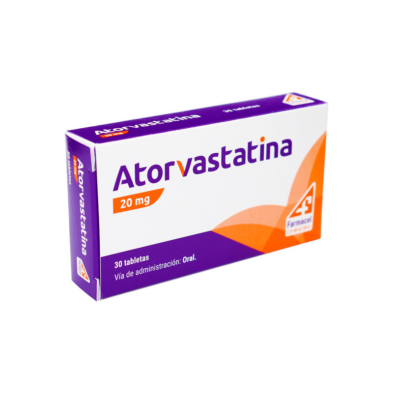 ATORVASTATINA 20 MG 30 TABLETAS FARMACOL