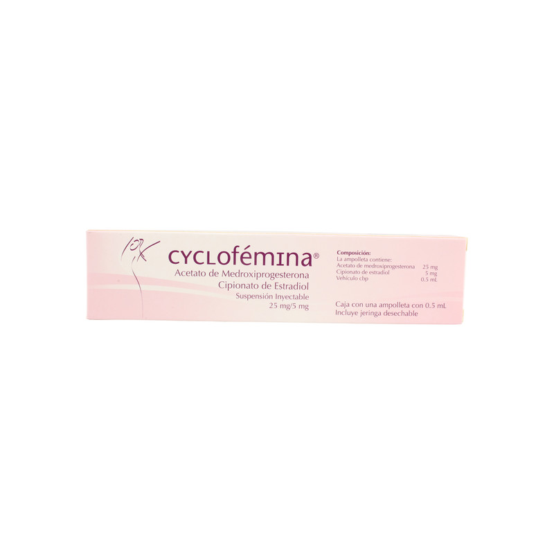 CYCLOFEMINA 25/5MG 0.5ML 1 AMPOLLA + JERINGA