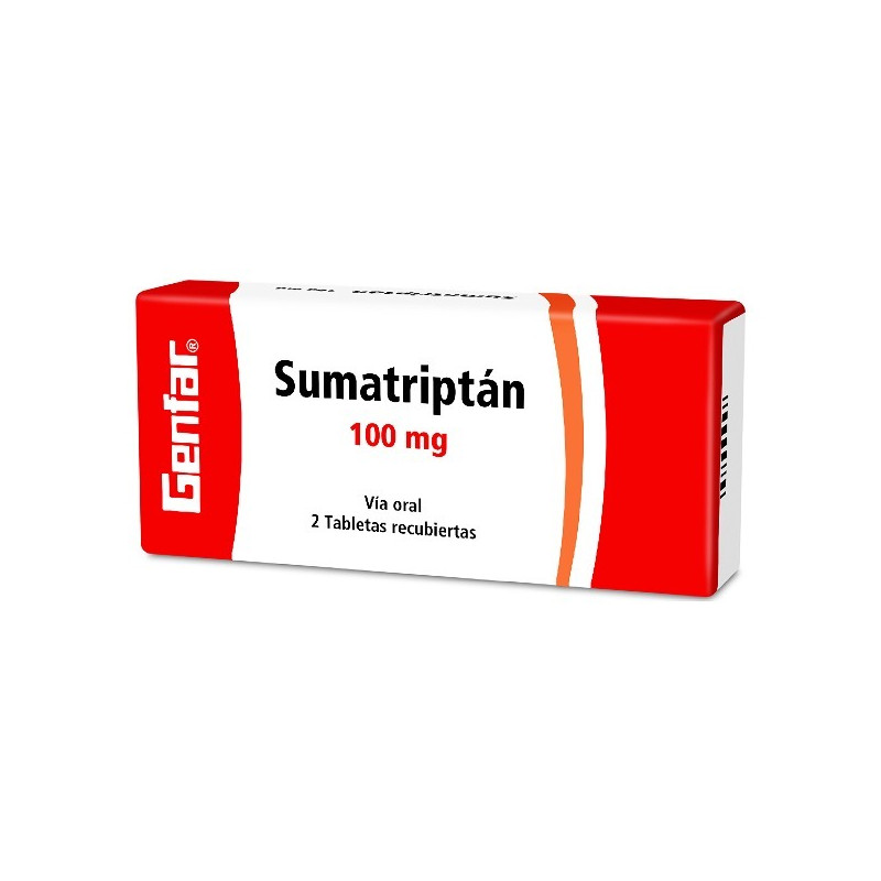 SUMATRIPTAN 100 MG 2 TABLETAS RECUBIERTAS GENFAR