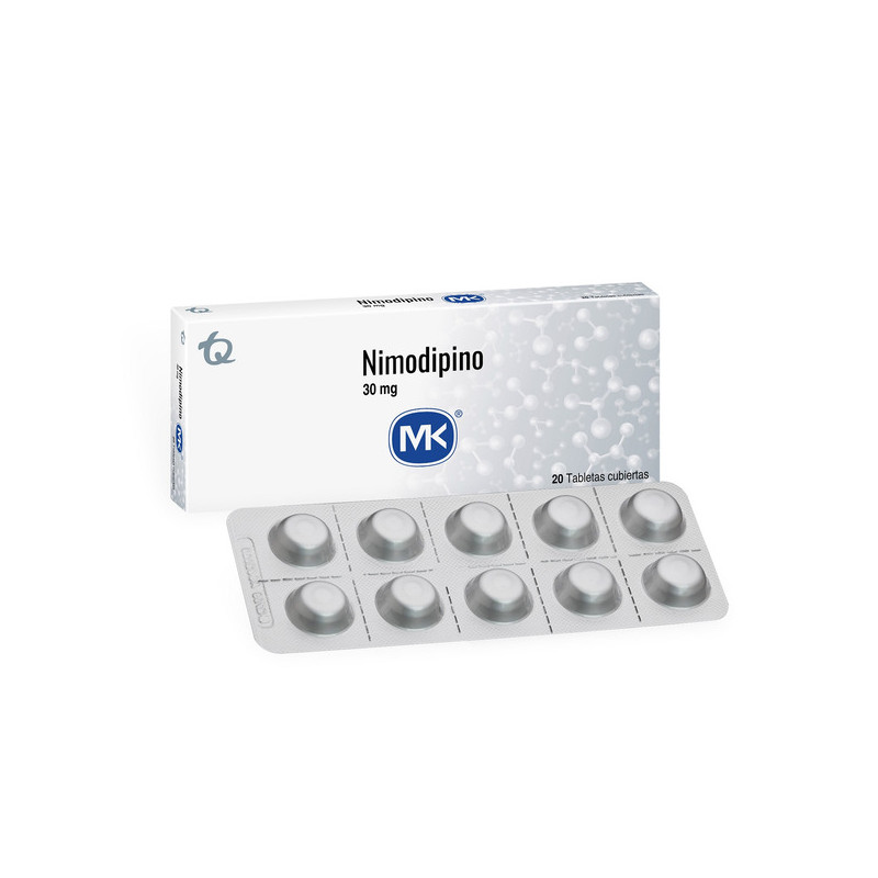 NIMODIPINO 30 MG 20 TABLETAS RECUBIERTAS MK