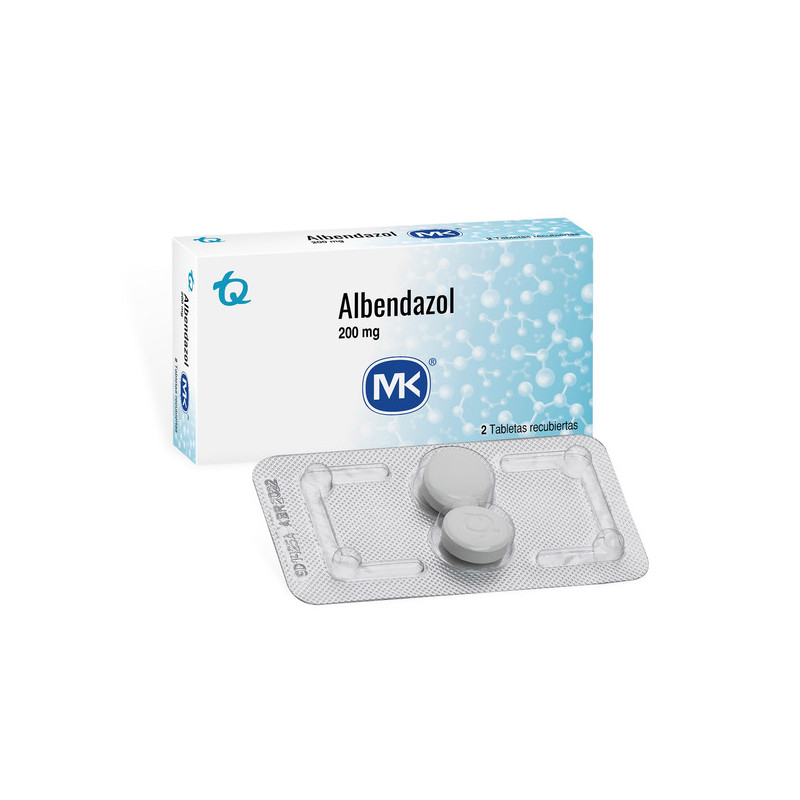ALBENDAZOL 200 MG 2 TABLETAS RECUBIERTAS MK