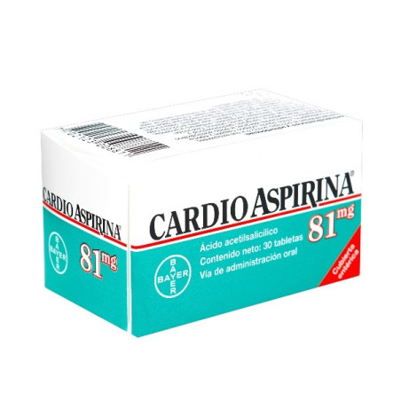 CARDIOASPIRINA 81 MG 30 TABLETAS RECUBIERTA