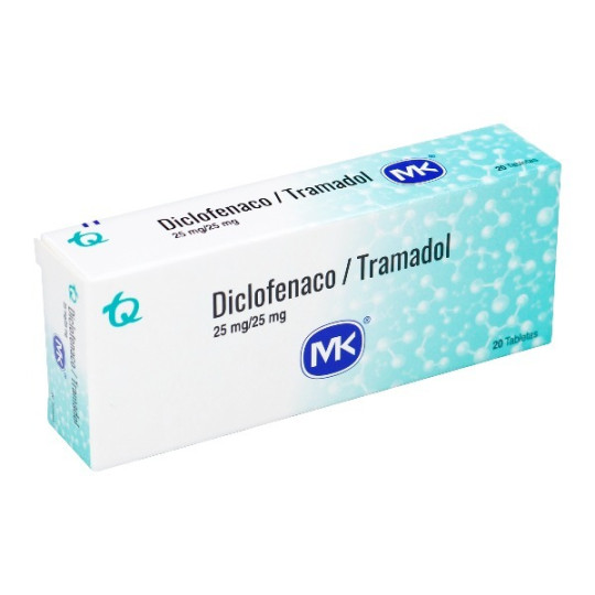 DICLOFENACO + TRAMADOL 25/25MG 20 TABLETAS MK