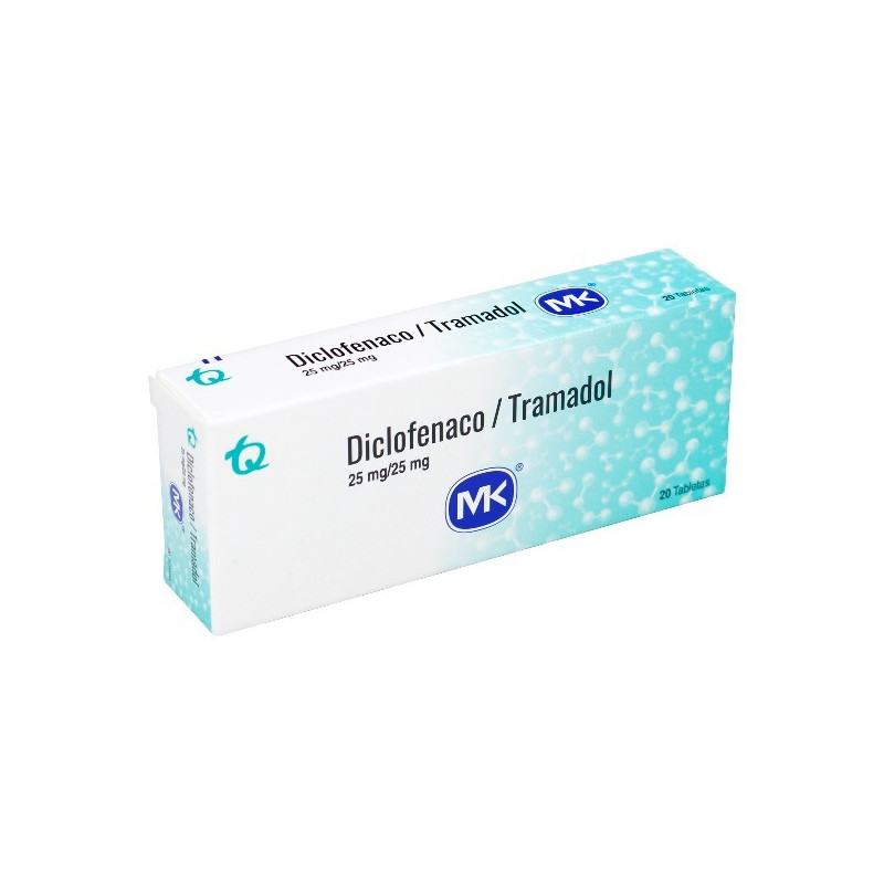 DICLOFENACO + TRAMADOL 25/25MG 20 TABLETAS MK