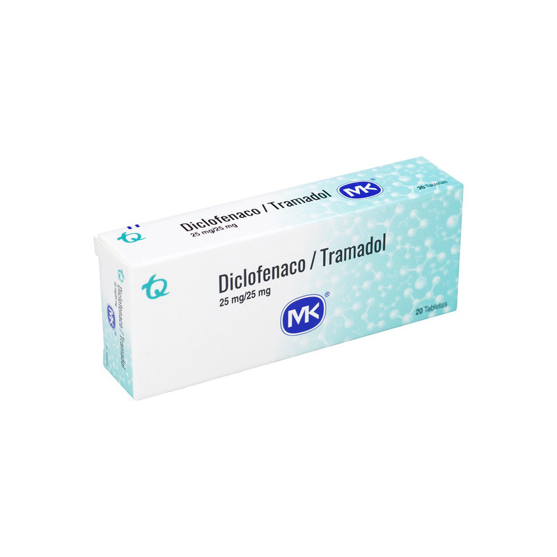 DICLOFENACO + TRAMADOL 25/25MG 20 TABLETAS MK