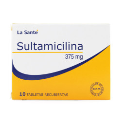 SULTAMICILINA 375 MG 10 TABLETAS RECUBIERTAS LA SANTE