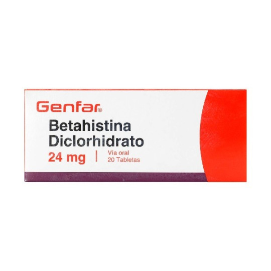 BETAHISTINA 24 MG 20 TABLETAS GENFAR