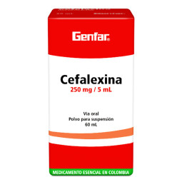 CEFALEXINA SUSPENSION ORAL 250MG/5ML 60 ML GENFAR
