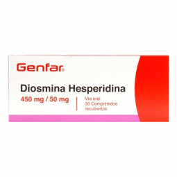 DIOSMINA HESPERIDINA 450/50MG 30 COMPRIMIDOS RECUBIERTOS GENFAR