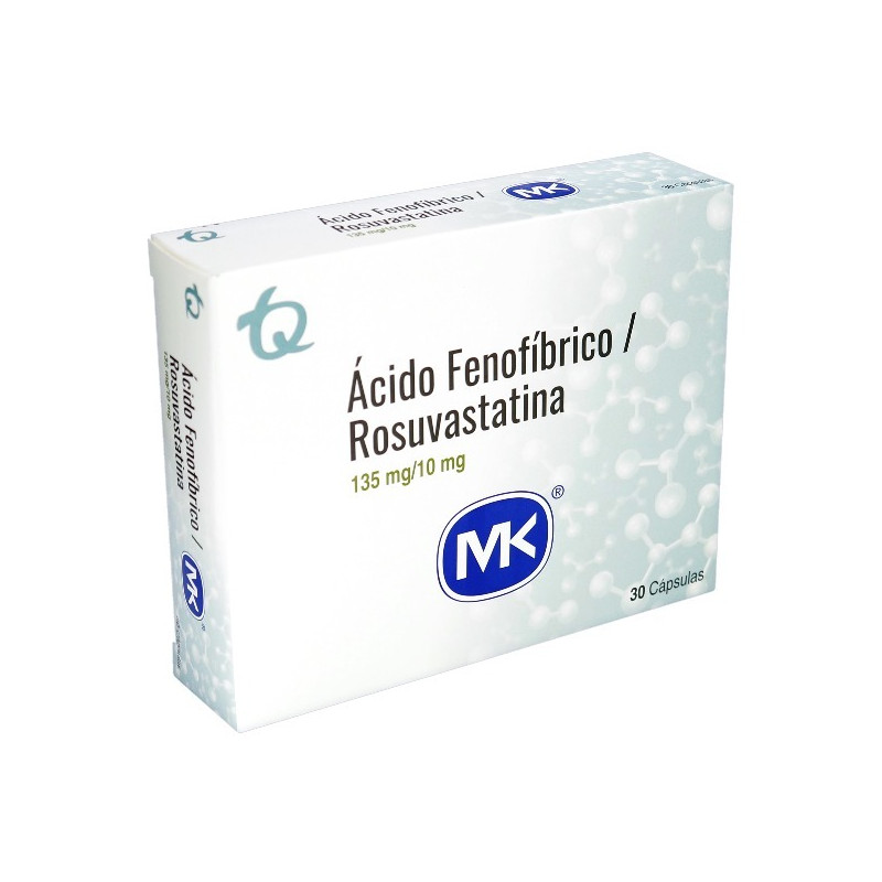 ACIDO FENOFIBRICO ROSUVASTATINA 135/10MG 30 CAPSULAS MK
