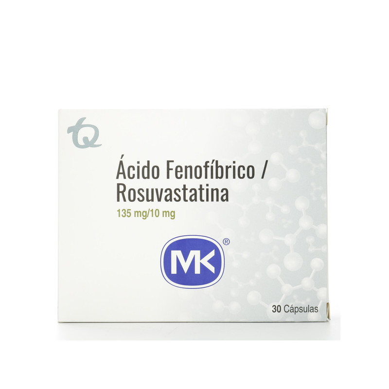 ACIDO FENOFIBRICO ROSUVASTATINA 135/10MG 30 CAPSULAS MK