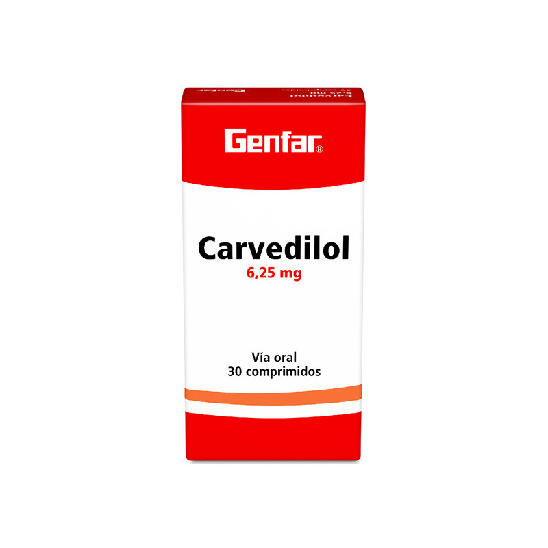 CARVEDILOL 6.25 MG 30 COMPRIMIDOS GENFAR