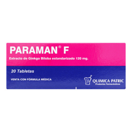 PARAMAN F 120 MG 20 TABLETAS