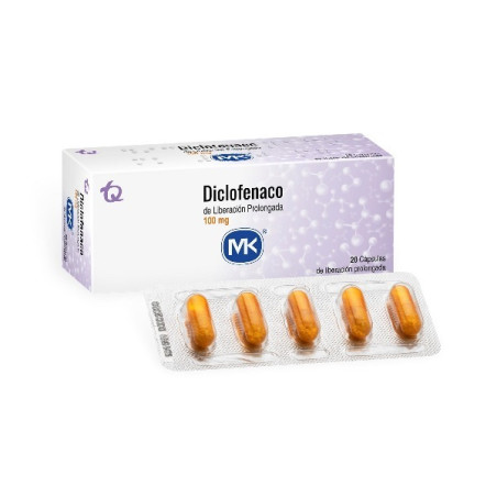 DICLOFENACO RETARD 100 MG 20 CAPSULAS DE LIBERACION PROLONGADA MK