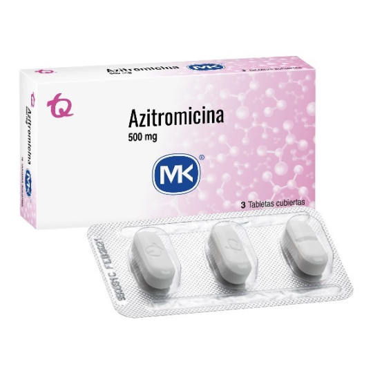 AZITROMICINA 500 MG 3 TABLETAS RECUBIERTAS MK