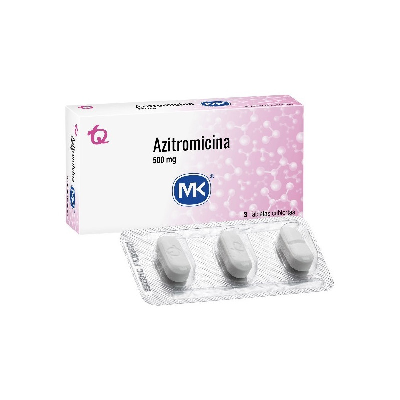 AZITROMICINA 500 MG 3 TABLETAS RECUBIERTAS MK