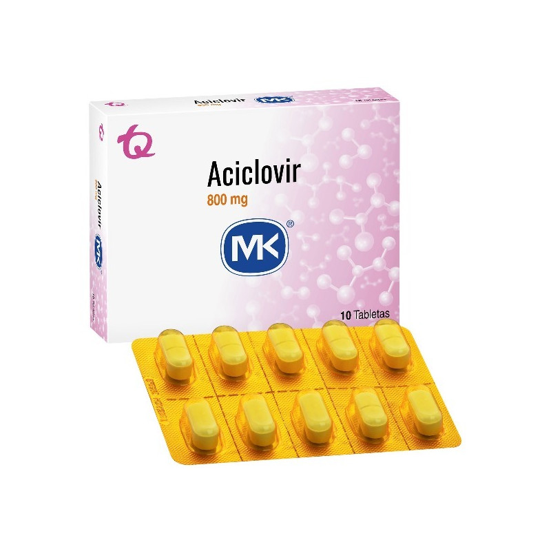 ACICLOVIR 800 MG 10 TABLETAS MK