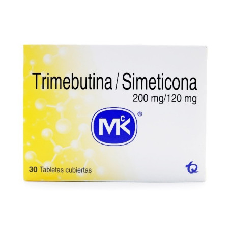 TRIMEBUTINA SIMETICONA 200/120 MG 30 TABLETAS RECUBIERTAS MK