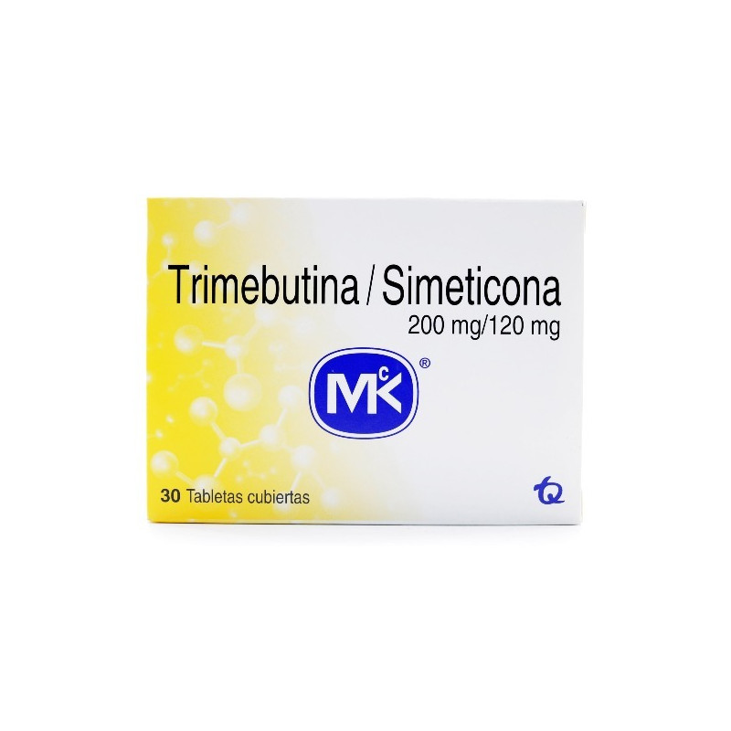 TRIMEBUTINA SIMETICONA 200/120 MG 30 TABLETAS RECUBIERTAS MK