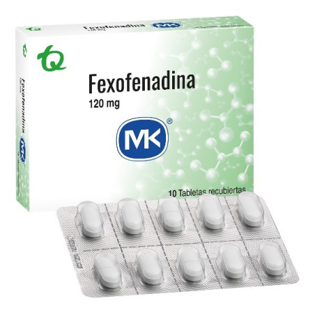 FEXOFENADINA 120 MG 10 TABLETAS RECUBIERTAS MK