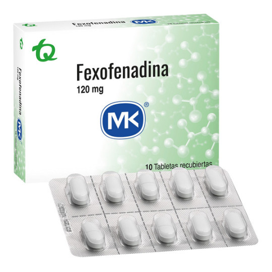 FEXOFENADINA 120 MG 10 TABLETAS RECUBIERTAS MK