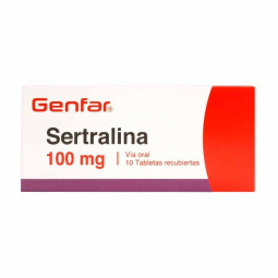 SERTRALINA 100 MG 10 TABLETAS RECUBIERTAS GENFAR