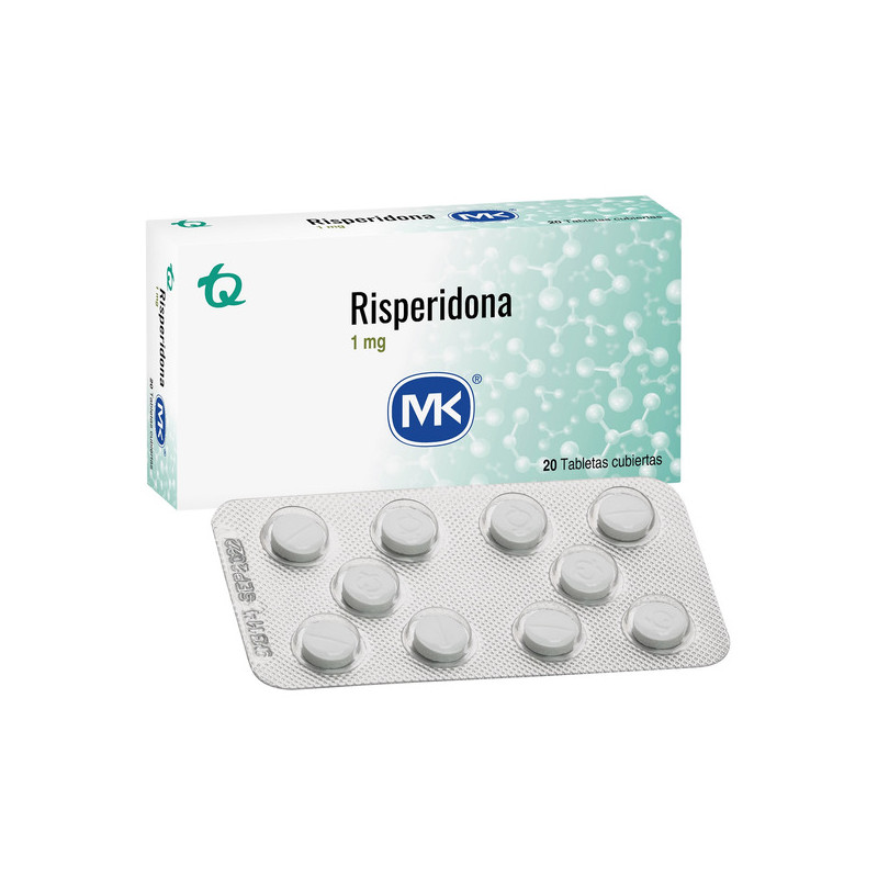 RISPERIDONA 1 MG 20 TABLETAS RECUBIERTAS MK