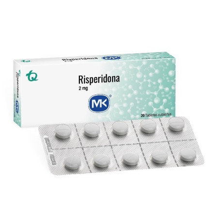 RISPERIDONA 2 MG 20 TABLETAS RECUBIERTAS MK
