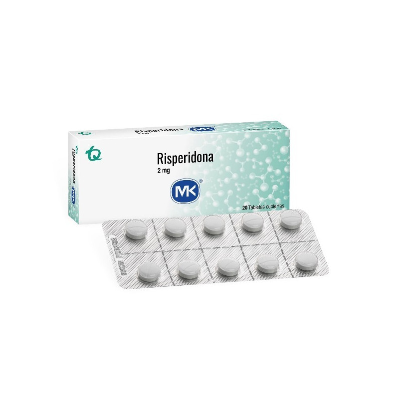 RISPERIDONA 2 MG 20 TABLETAS RECUBIERTAS MK