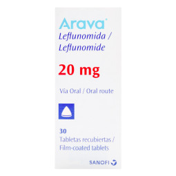 ARAVA 20 MG 30 TABLETAS RECUBIERTAS