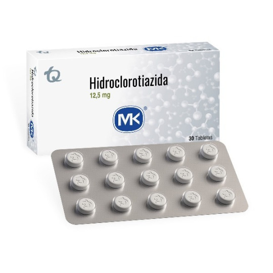 HIDROCLOROTIAZIDA 12.5 MG 30 TABLETAS MK