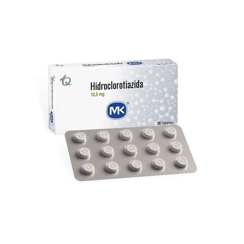 HIDROCLOROTIAZIDA 12.5 MG 30 TABLETAS MK