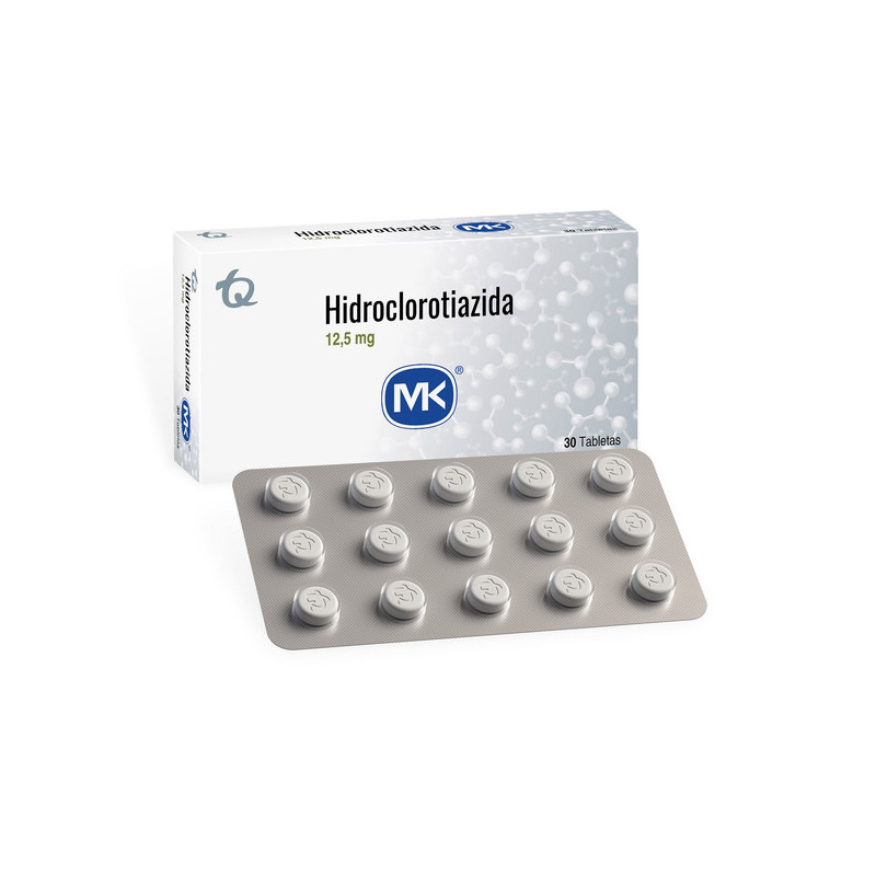 HIDROCLOROTIAZIDA 12.5 MG 30 TABLETAS MK