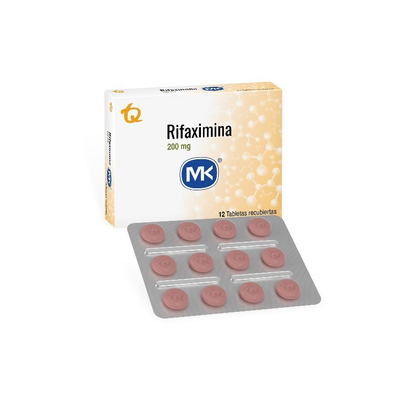 RIFAXIMINA 200 MG 12 TABLETAS RECUBIERTAS MK