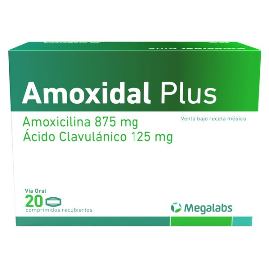 AMOXIDAL PLUS 875MG/125MG 20 COMPRIMIDOS RECUBIERTOS
