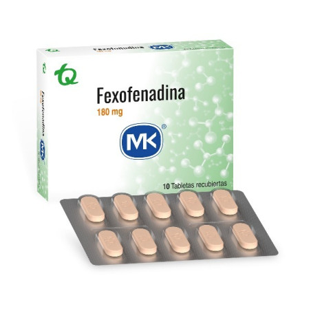 FEXOFENADINA 180 MG 10 TABLETAS RECUBIERTAS MK