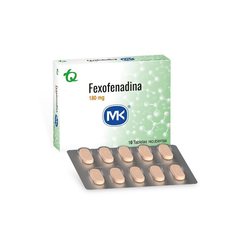 FEXOFENADINA 180 MG 10 TABLETAS RECUBIERTAS MK