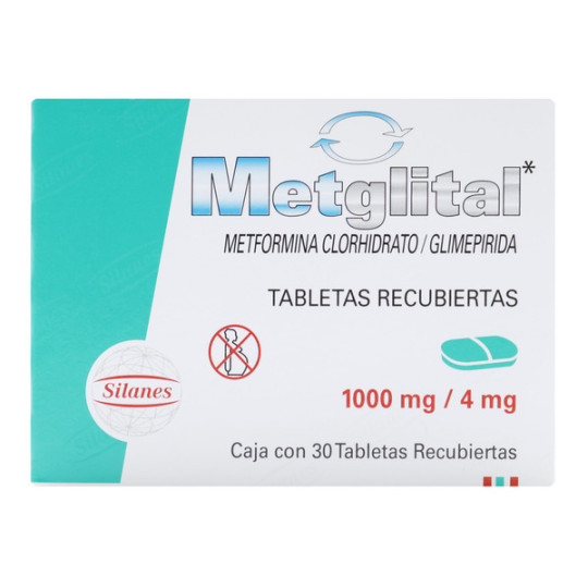 METGLITAL 1000/4MG 30 TABLETAS RECUBIERTAS