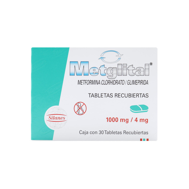 METGLITAL 1000/4MG 30 TABLETAS RECUBIERTAS