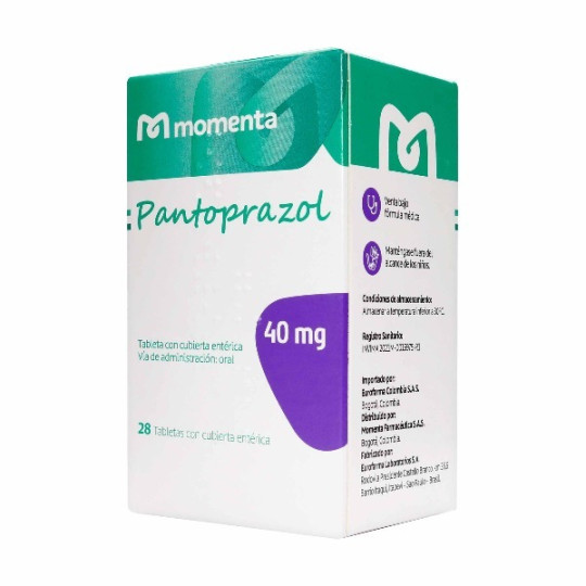 PANTOPRAZOL 40 MG 28 TABLETAS CON CUBIERTA ENTERICA MOMENTA