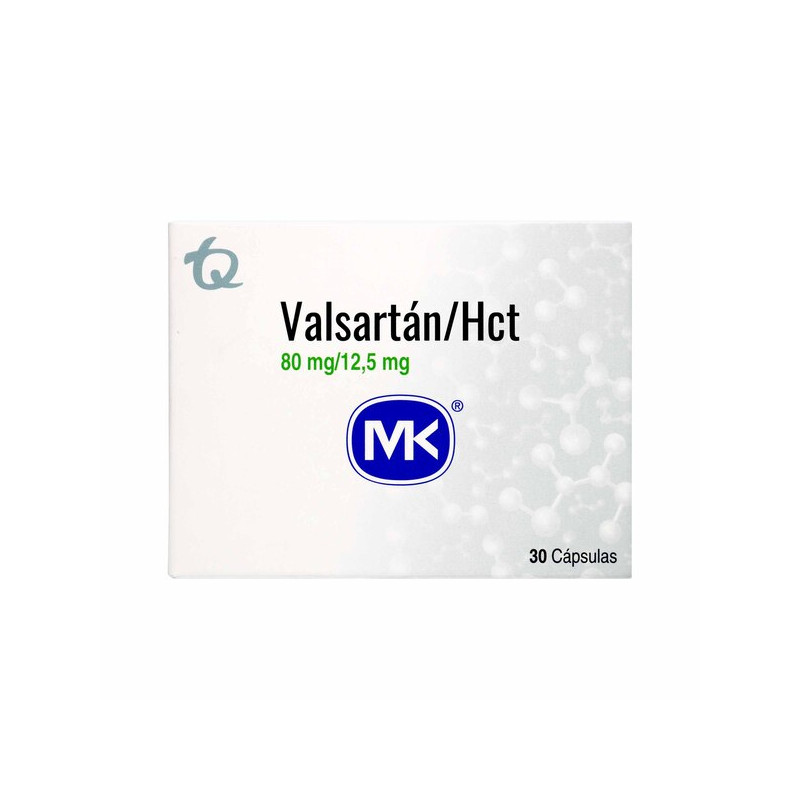 VALSARTAN HIDROCLOROTIAZIDA 80/12.5MG 30 CAPSULAS MK